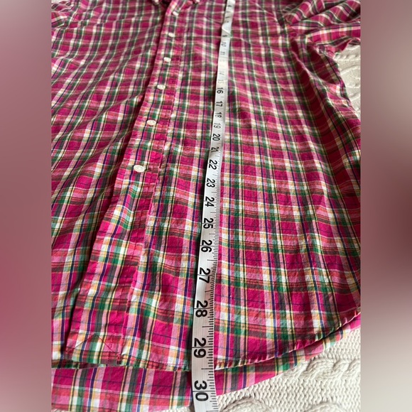 Ralph Lauren Pink Plaid Long Sleeve Button Down Shirt Men’s Size Medium - Picture 15 of 16